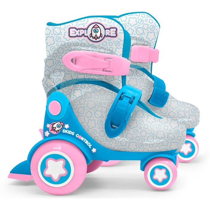 STAMP Adjustable Skates - Skids Control Explore - 4 Wheels - Size 23-26 - Pink