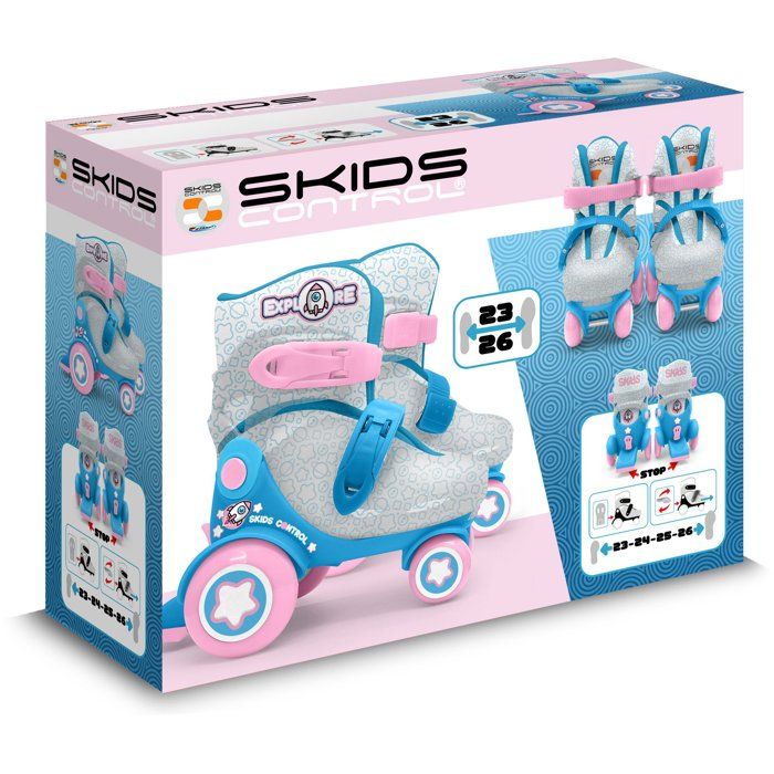 STAMP Adjustable Skates - Skids Control Explore - 4 Wheels - Size 23-26 - Pink