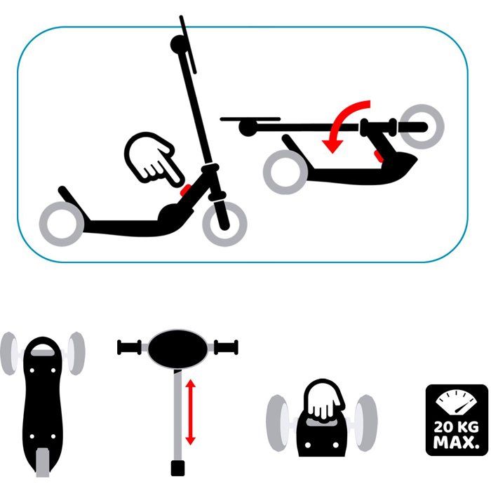 STAMP Folding 3-Wheel Scooter - Skids Control Explore - Blue