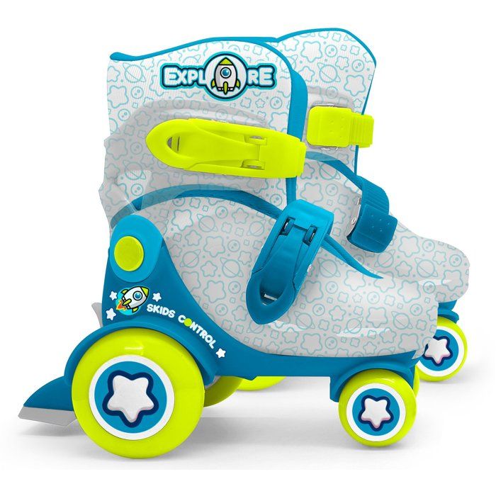 STAMP Adjustable Skates - Size 23-26 - Blue - 4 Wheels