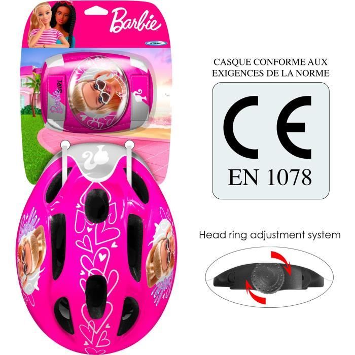 STAMP Helmet + Elbow/Knee Pads - Barbie - Pink - Child