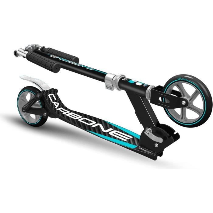 SKIDS CONTROL CARBON Adjustable Folding Scooter - Dual Suspension - 145 mm Wheels - JK525145