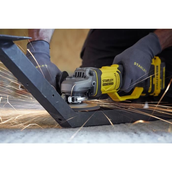 STANLEY FATMAX Cordless Angle Grinder - 18V - SFMCG400M2K-QW - 125 mm - 2 x 4Ah Batteries + 2A Charger V20