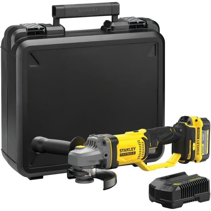 STANLEY FATMAX V20 125 mm Grinder - 18V Lithium - 4Ah Battery - SFMCG400M1K-QW