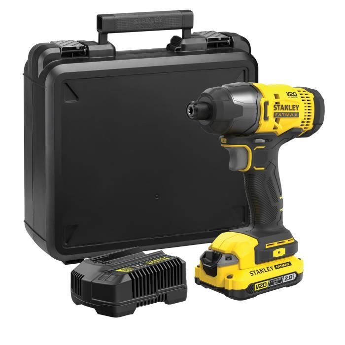 STANLEY FATMAX V20 Cordless Impact Driver 18V - 165Nm - 2Ah Batteries + Charger SFMCF800D1K-QW