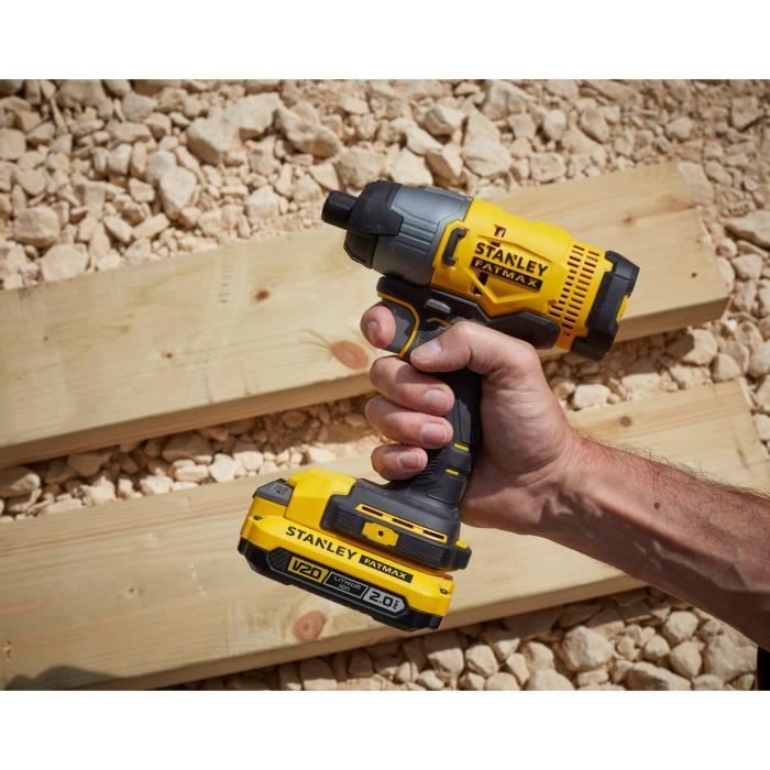 STANLEY FATMAX V20 Cordless Impact Driver 18V - 165Nm - 2Ah Batteries + Charger SFMCF800D1K-QW