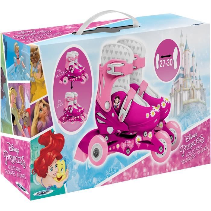 DISNEY PRINCESSES Adjustable Inline Skates - 27-30 - 2-in-1 Triskate