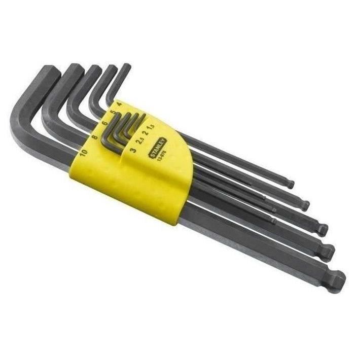 STANLEY Long Ball-End Hex Key Set - 9 Pieces - With Case - Model 1-13-976 9-piece