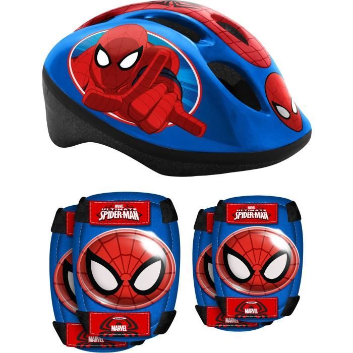 STAMP Helmet + Elbow/Knee Pads - Spider-Man - Adjustable Size