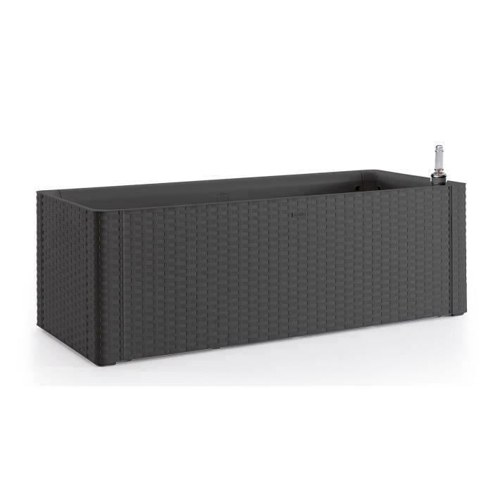 STEFANPLAST NATURAL DELUXE Rectangular Flower Box - 100 x 43 x 33 cm - 90 + 6.5 L Reservoir - Anthracite 100x43xH33cm