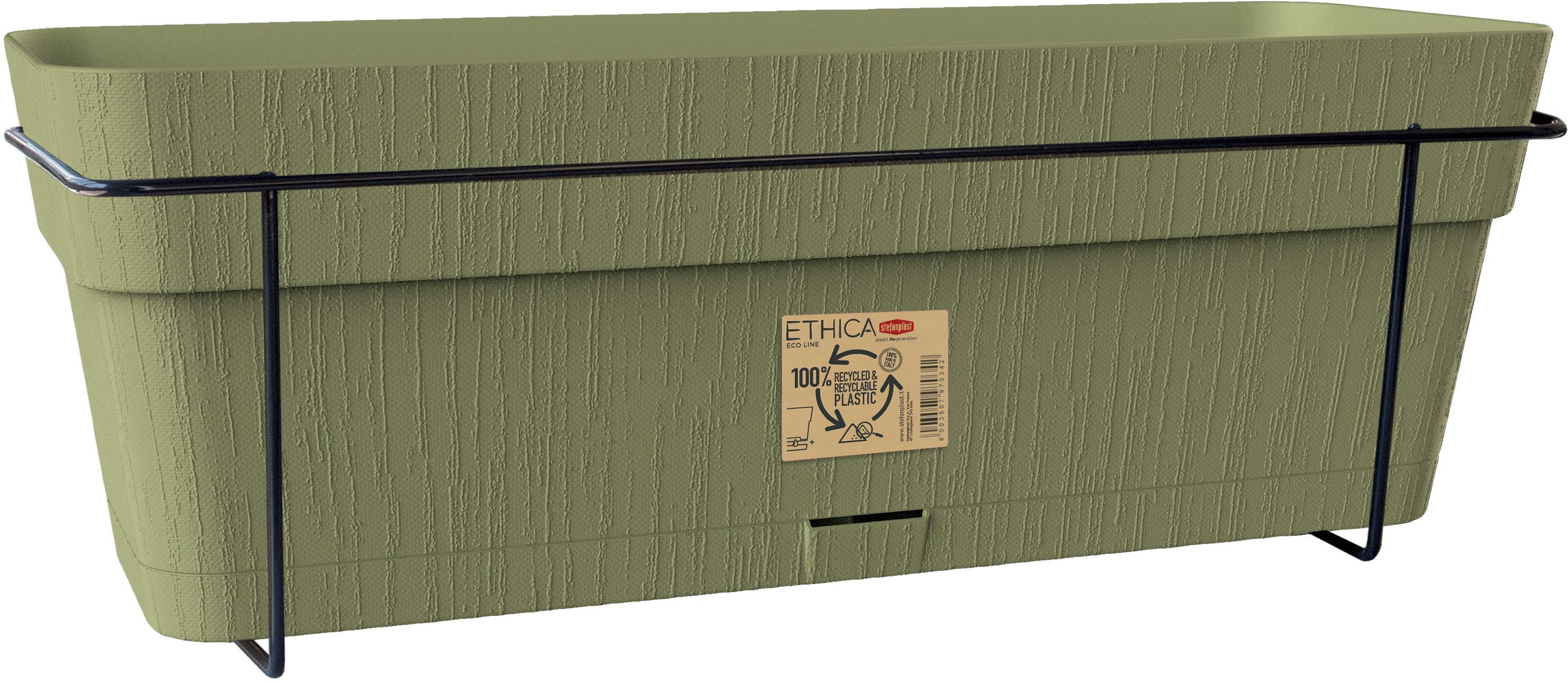 STEFANPLAST Balcony Planter ETHICA 9 L 50x18x17 cm Olive Green h17