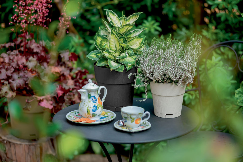 STEFANPLAST Pot de fleur ETHICA - 2 L - 40 x h39 cm - Avec réserve d'eau - Taupe