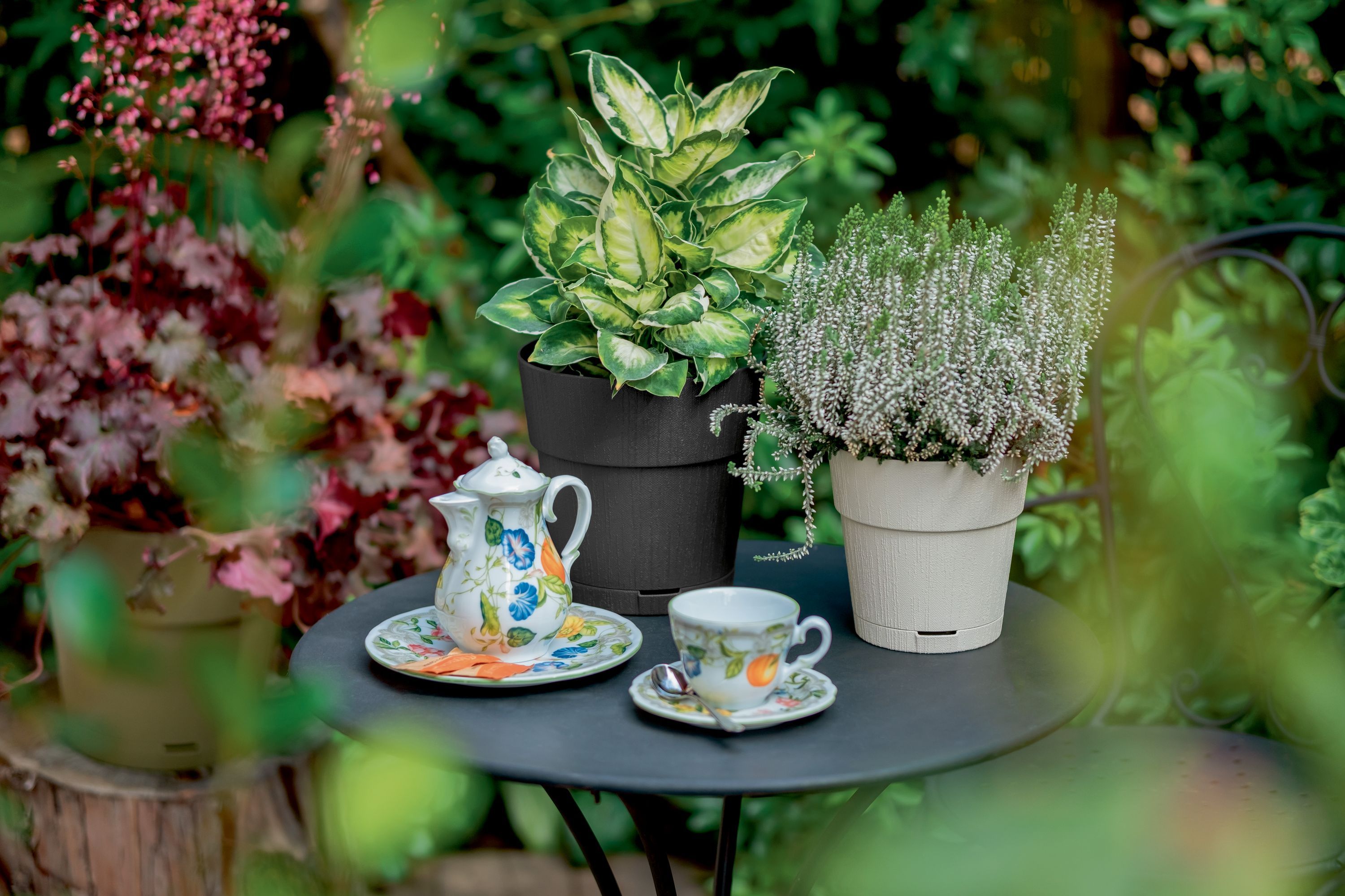 STEFANPLAST Pot de fleur ETHICA - 2 L - 40 x h39 cm - Avec réserve d'eau - Taupe
