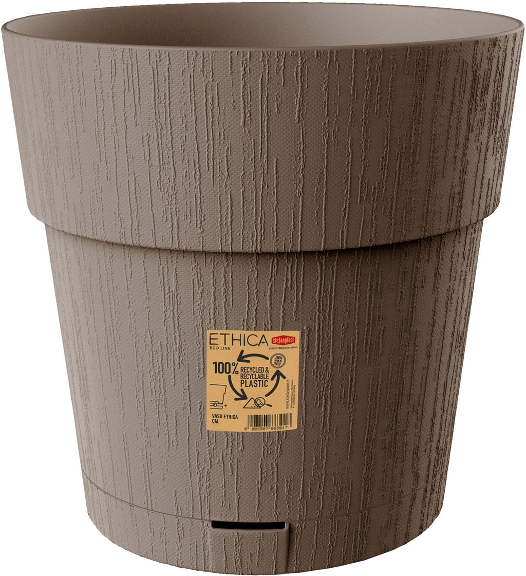 STEFANPLAST Pot de fleur ETHICA - 2 L - 40 x h39 cm - Avec réserve d'eau - Taupe