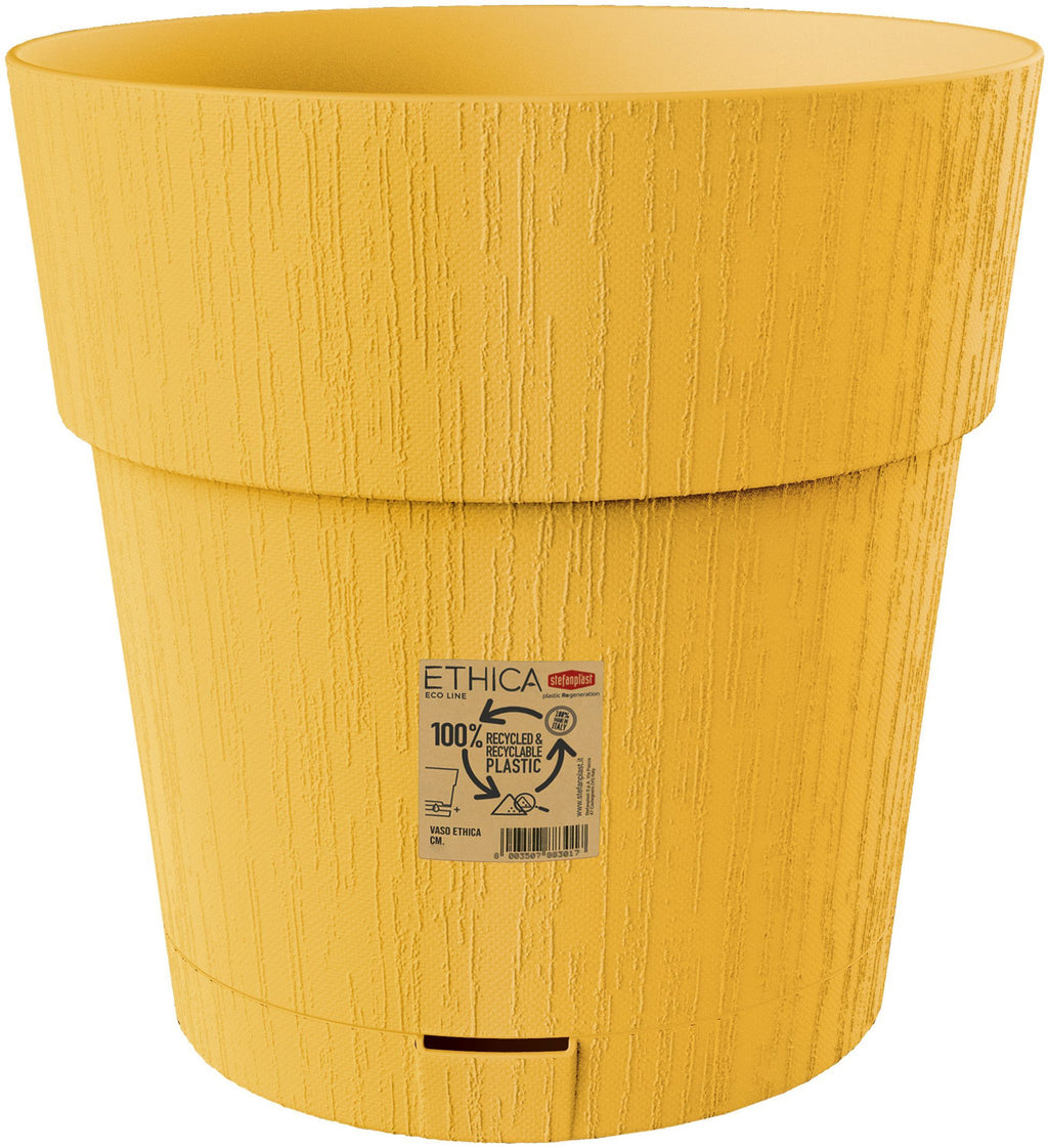STEFANPLAST ETHICA Flower Pot - 2 L - 40x39 cm - With Water Reservoir - Mustard h39