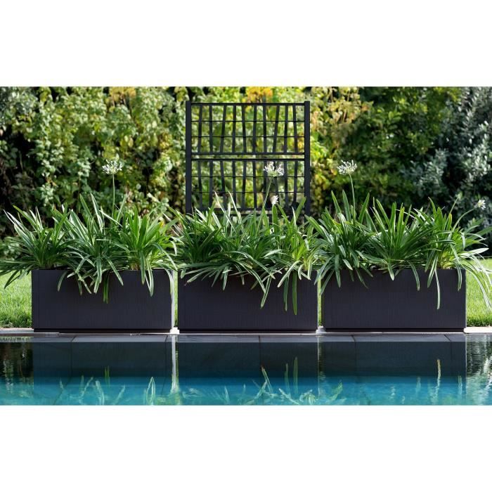 STEFANPLAST ETHICA Rectangular Flower Box/Planter - 80 L - 80x36xh 35 cm - Graphite