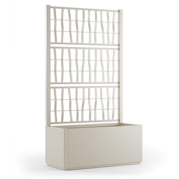 STEFANPLAST ETHICA Flower Box with Trellis - 80 L - 80x36x140cm - Chalk