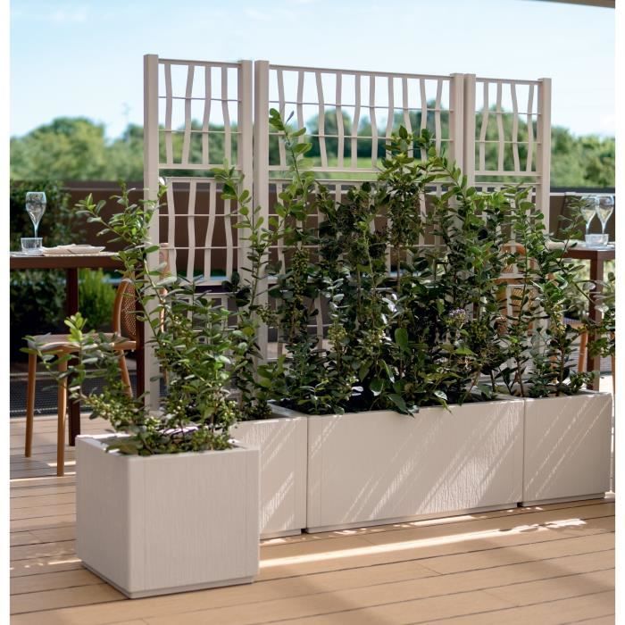 STEFANPLAST ETHICA Flower Box with Trellis - 80 L - 80x36x140cm - Chalk