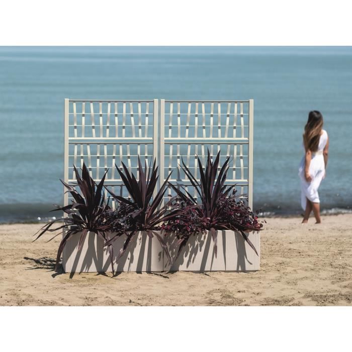 STEFANPLAST ETHICA Flower Box with Trellis - 80 L - 80x36x140cm - Chalk