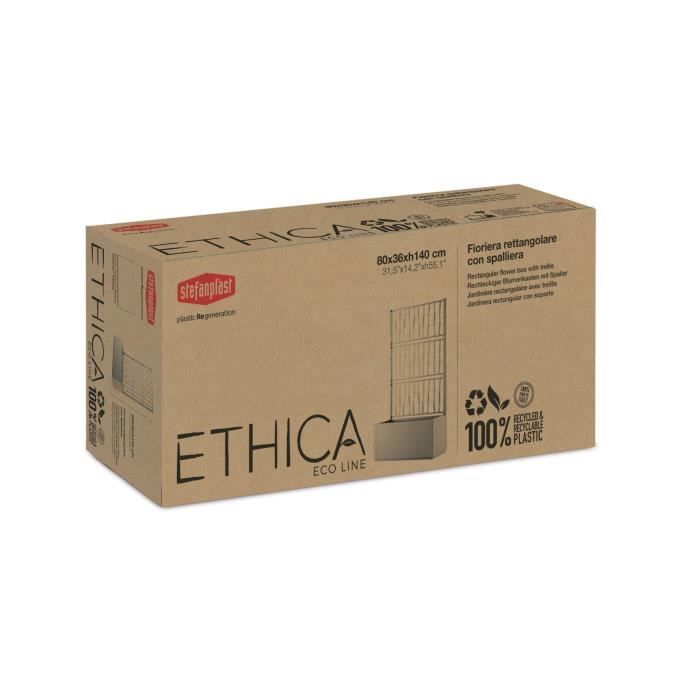STEFANPLAST ETHICA Flower Box with Trellis - 80x36x140cm - Graphite 80x36xh