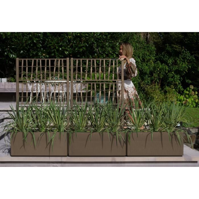 STEFANPLAST ETHICA Flower Box with Trellis - 80x36x140cm - Taupe 80x36xh