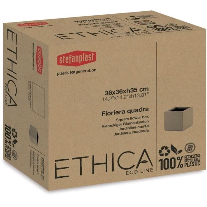 STEFANPLAST ETHICA Flower Pot - Chalk - Square - 38 L - 36 x 36 x 35 cm 36x36xh