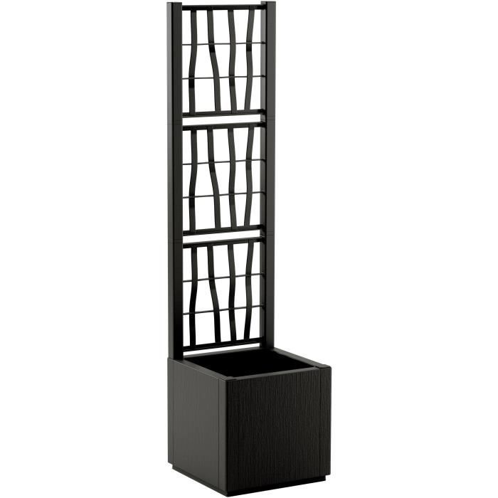 STEFANPLAST ETHICA Flower Box - Graphite - Square with Trellis - 38 L - 36x36x140 cm
