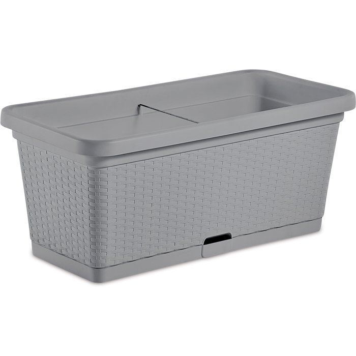 STEFANPLAST Natural Planter - 66 L - 80x40x34 cm - Stone Grey