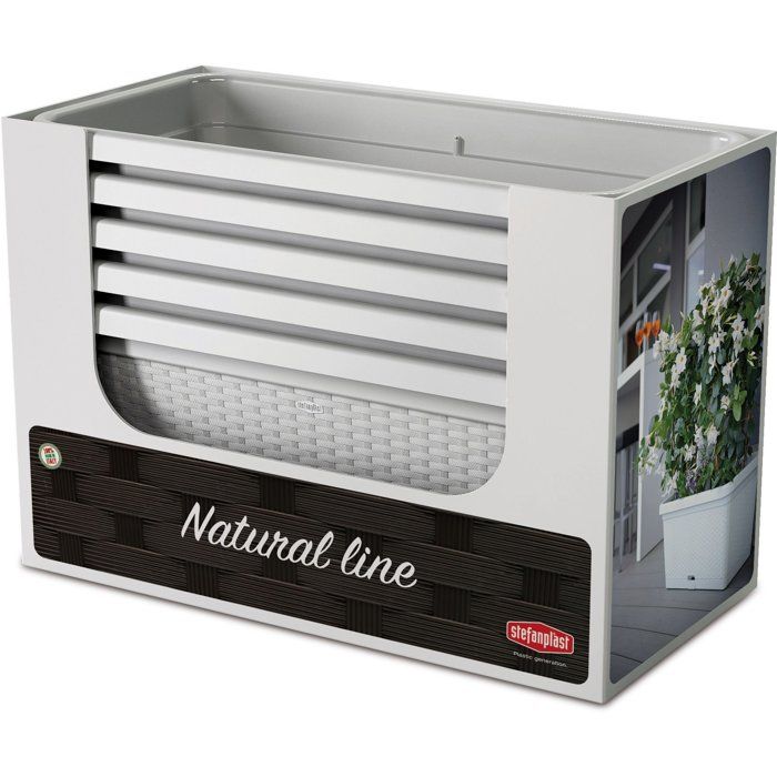 STEFANPLAST Natural Planter - 66 L - 80x40x34 cm - Stone Grey