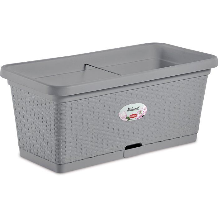 STEFANPLAST Natural Planter - 66 L - 80x40x34 cm - Stone Grey