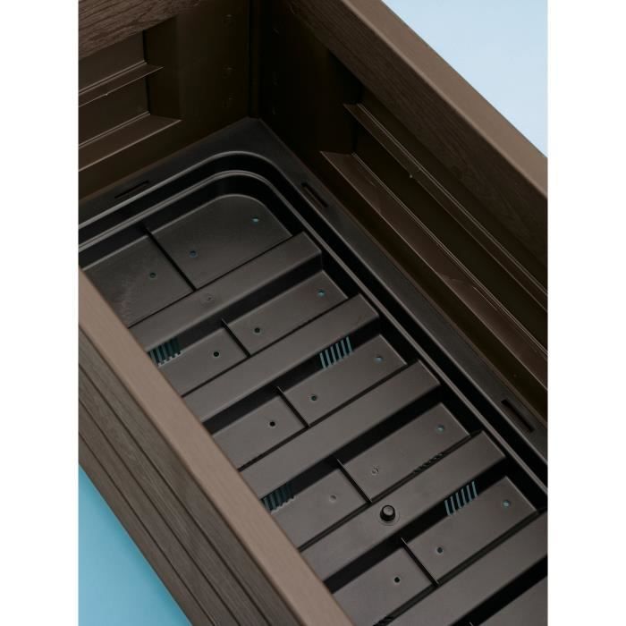 STEFANPLAST ITALIA Flower Box with Trellis - Wood Effect - 100x43xH142 cm - 80 L - Mocha