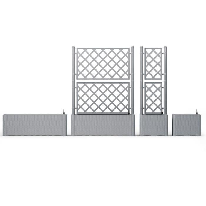 STEFANPLAST Flower Box Italia Rectangular Mesh Stone Gray 100x43xH.142 cm