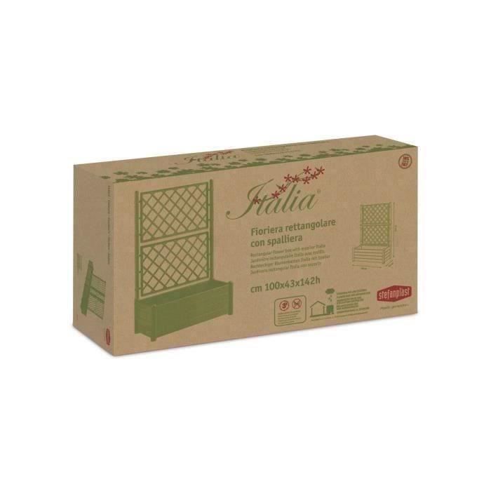 STEFANPLAST Flower Box Italia Rectangular Mesh Stone Gray 100x43xH.142 cm