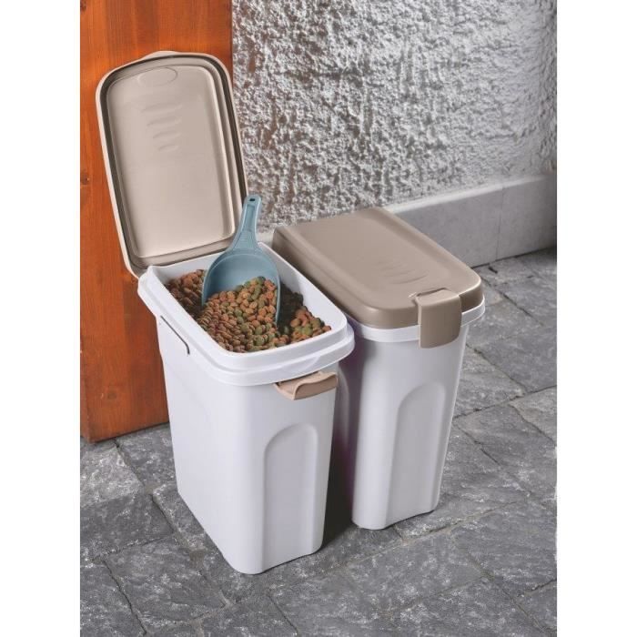 KERBL Pet Food Container - 15 L - Brown/White - Hermetic Closure