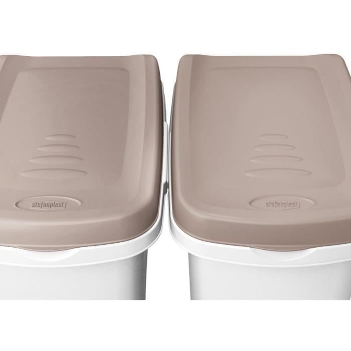 KERBL Pet Food Container - 15 L - Brown/White - Hermetic Closure