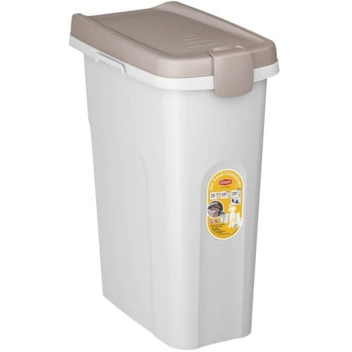 KERBL Pet Food Container - 25 L - Brown/White - Hermetic Closure