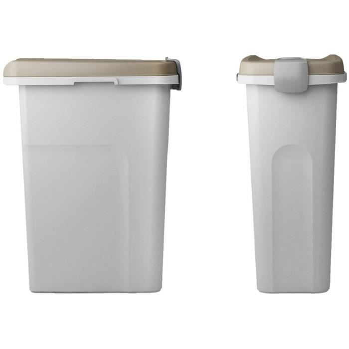 KERBL Pet Food Container - 25 L - Brown/White - Hermetic Closure