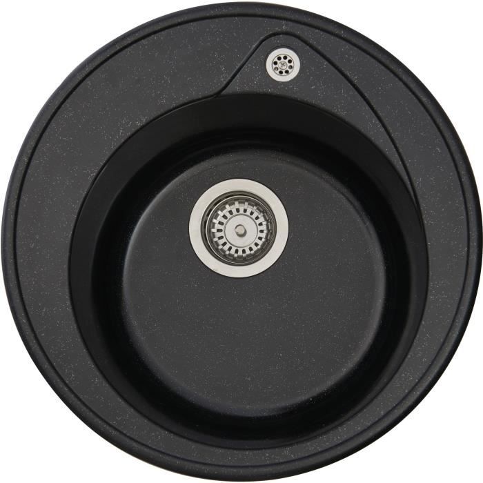 STRADOUR Built-in Sink - Ronda - SMC Black - 1 Bowl - Ø 49 cm - Manual Emptying