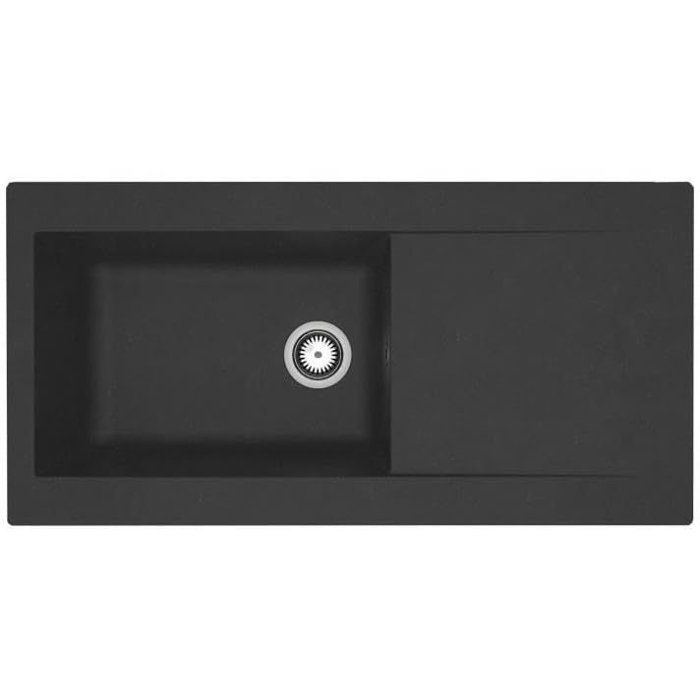 STRADOUR Inset Sink 1000 x 500 mm, 1 Large Bowl - Black - LIERRA - Made in France