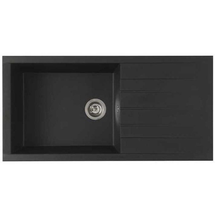 STRADOUR CUBE Inset Sink, Black Glitter SMC - 06,1 Bowl, 100 x 50 cm