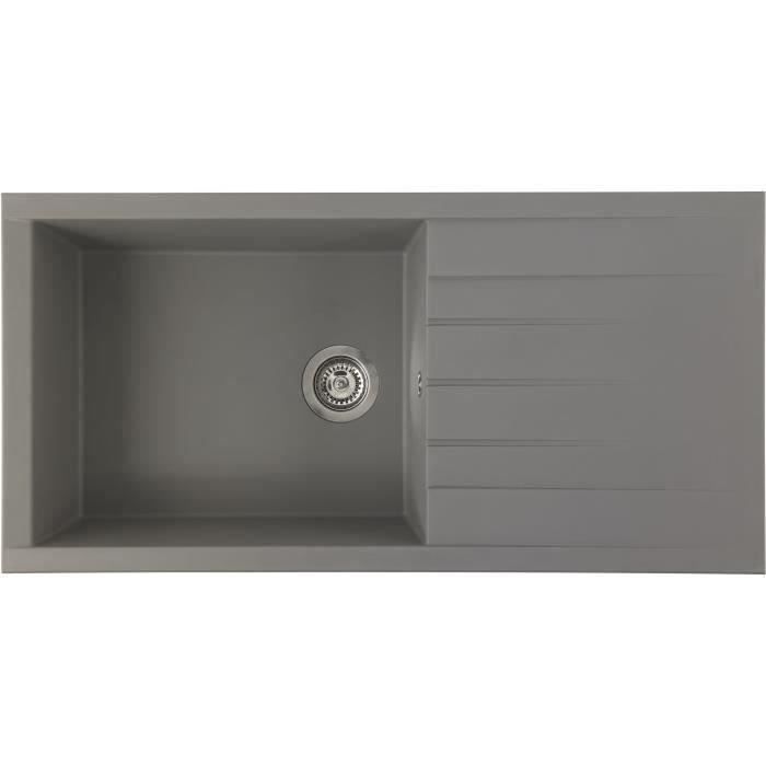 STRADOUR CUBE Inset Sink, Concrete Grey SMC - 16,1 Bowl, 100 x 50 cm
