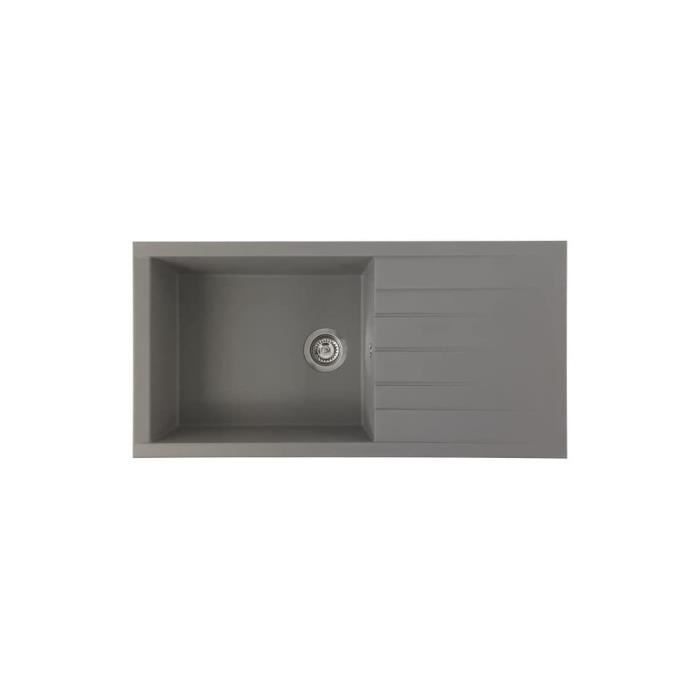 STRADOUR CUBE Inset Sink, Concrete Grey SMC - 16,1 Bowl, 100 x 50 cm
