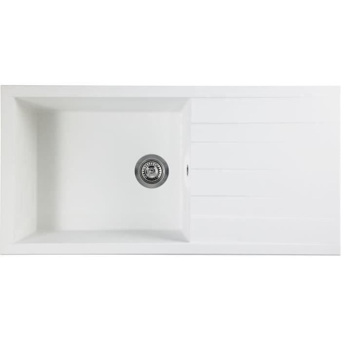 STRADOUR CUBE Inset Sink, Plain White SMC - 17,1 Bowl, 100 x 50 cm