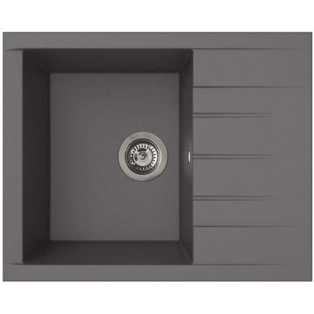 STRADOUR Cube 1C XS Sink - SMC Resin - Concrete Grey - Inset - 62 x 50 cm