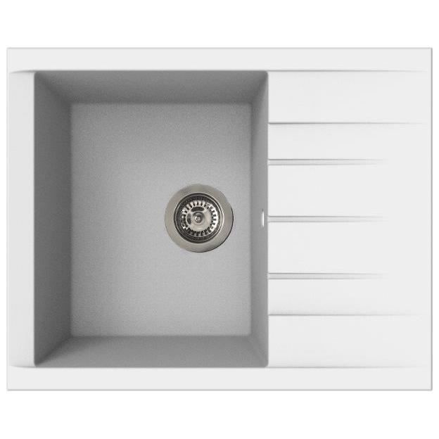 STRADOUR Cube 1C XS Sink - SMC Resin - Plain White - Inset - 62 x 50 cm