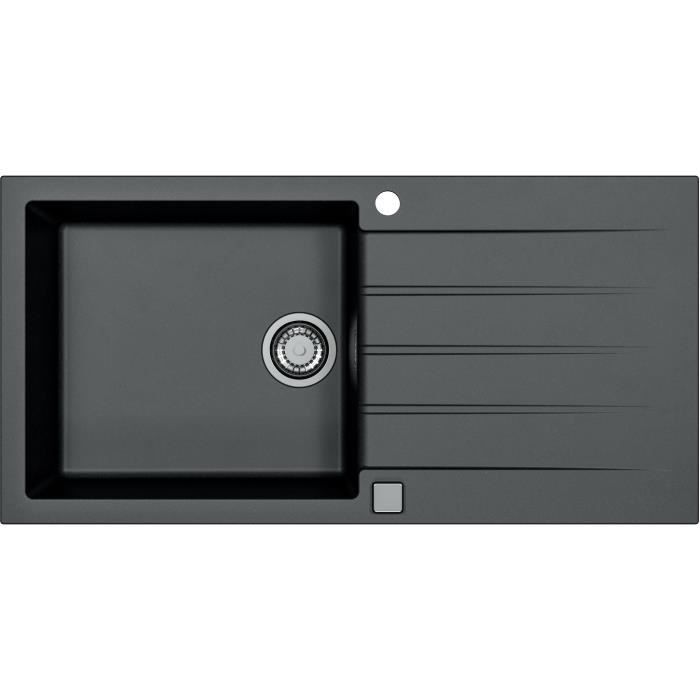 STRADOUR CADIT+ Inset Sink, Black Granite - 100 x 50 cm, 1 Large Bowl