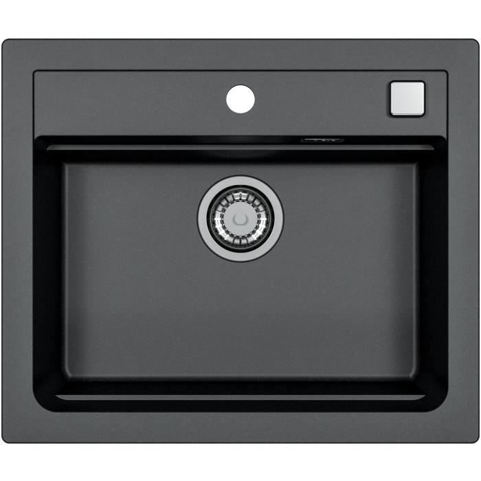 STRADOUR Built-in Sink - ATROX - Granite - Black - 1 Bowl - 59 x 50 cm