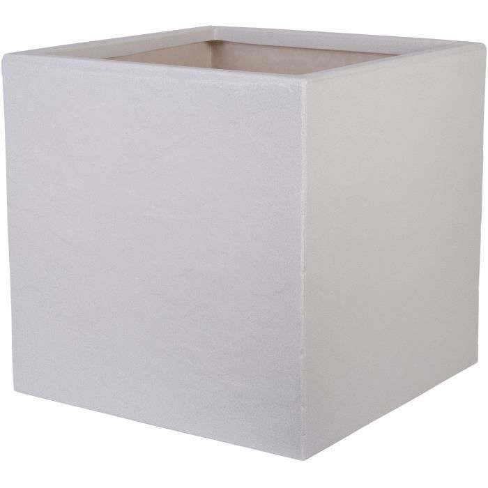 STRATA Flower Pot L - Square - Riven - Ø 38.5 cm x H 46.5 cm - Stone Color