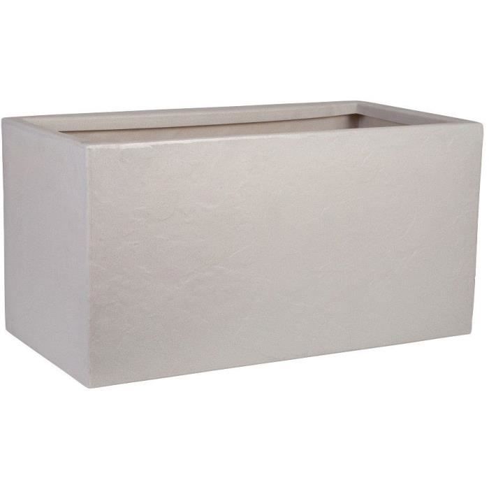 STRATA Flower Pot - Riven Trough - Ø 38.5 cm x 17.5 cm H x 46.5 cm L - Stone Color