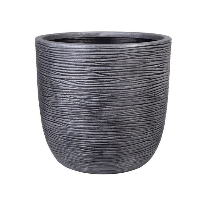 Flower pot - STRATA - L - Round - Amalfi - Ø 42.5 cm x 40 cm H - Pewter color